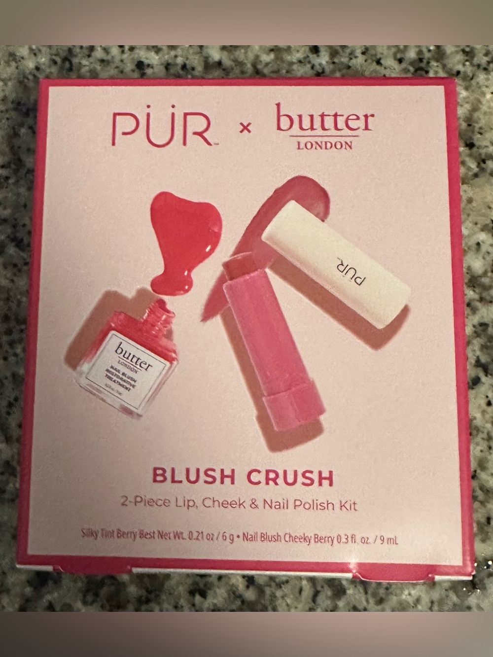 PÜR x butter London Blush Crush Lip, Cheek & Nail Kit - Berry
